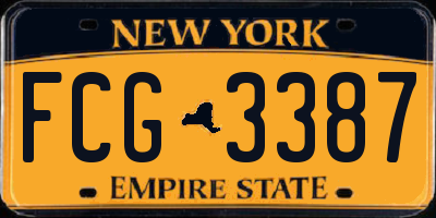 NY license plate FCG3387