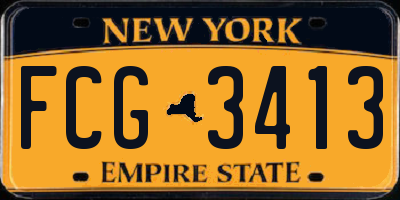 NY license plate FCG3413