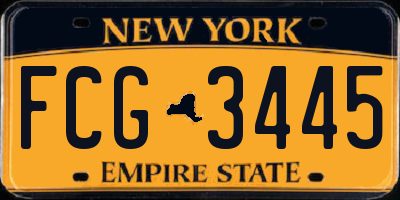 NY license plate FCG3445