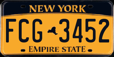 NY license plate FCG3452