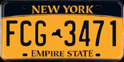 NY license plate FCG3471