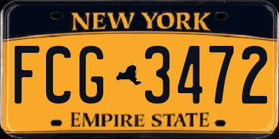 NY license plate FCG3472