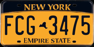 NY license plate FCG3475