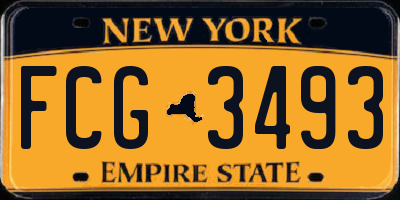 NY license plate FCG3493