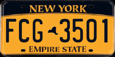 NY license plate FCG3501