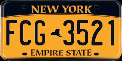 NY license plate FCG3521