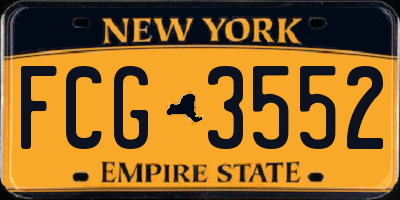 NY license plate FCG3552