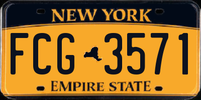 NY license plate FCG3571