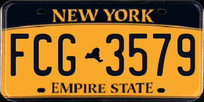 NY license plate FCG3579