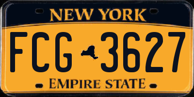 NY license plate FCG3627