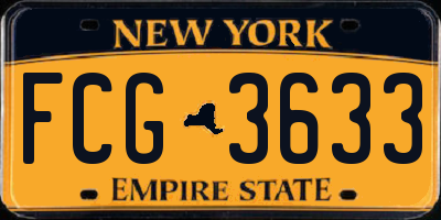 NY license plate FCG3633