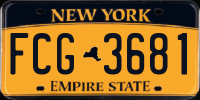 NY license plate FCG3681