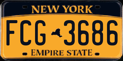 NY license plate FCG3686