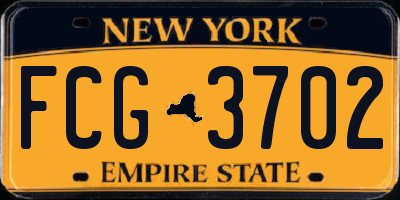 NY license plate FCG3702