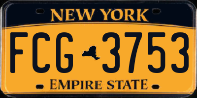 NY license plate FCG3753