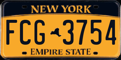 NY license plate FCG3754