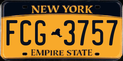 NY license plate FCG3757