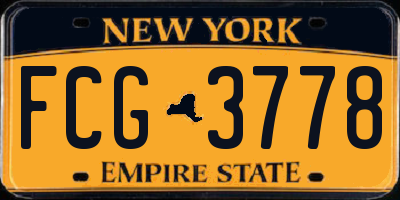 NY license plate FCG3778