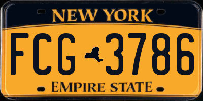 NY license plate FCG3786