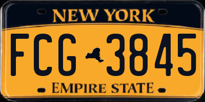 NY license plate FCG3845