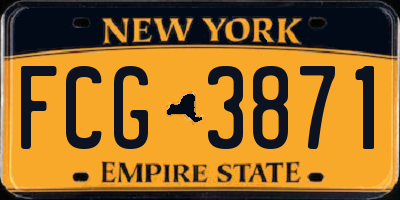 NY license plate FCG3871