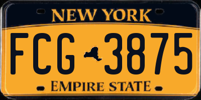 NY license plate FCG3875