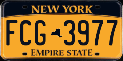 NY license plate FCG3977