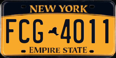 NY license plate FCG4011
