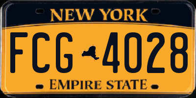 NY license plate FCG4028