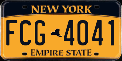 NY license plate FCG4041
