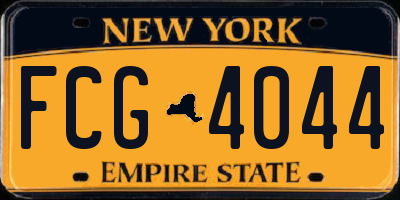 NY license plate FCG4044