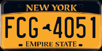 NY license plate FCG4051