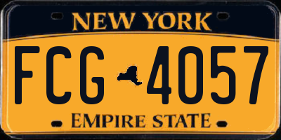 NY license plate FCG4057