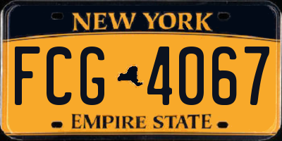 NY license plate FCG4067