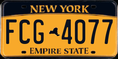 NY license plate FCG4077
