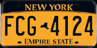 NY license plate FCG4124