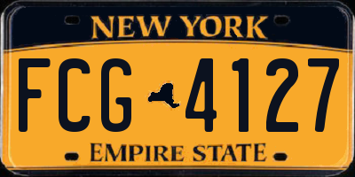 NY license plate FCG4127