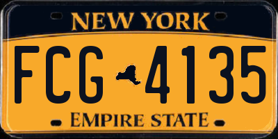 NY license plate FCG4135