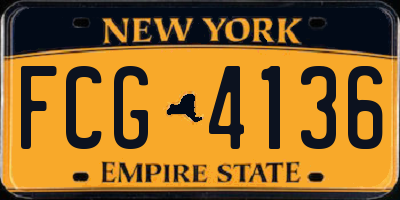 NY license plate FCG4136