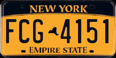 NY license plate FCG4151