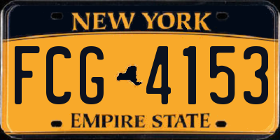 NY license plate FCG4153