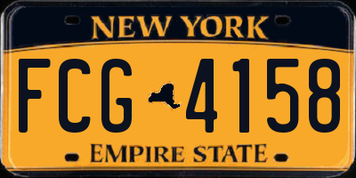 NY license plate FCG4158
