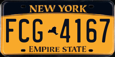 NY license plate FCG4167