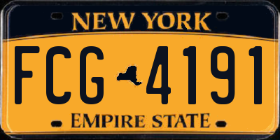 NY license plate FCG4191