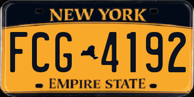 NY license plate FCG4192