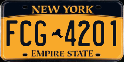 NY license plate FCG4201