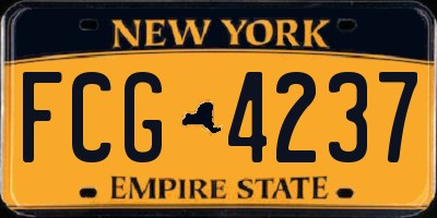 NY license plate FCG4237
