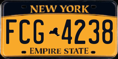 NY license plate FCG4238
