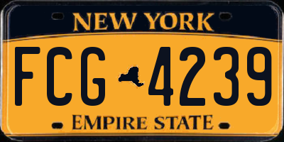 NY license plate FCG4239