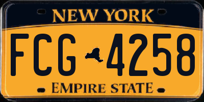 NY license plate FCG4258